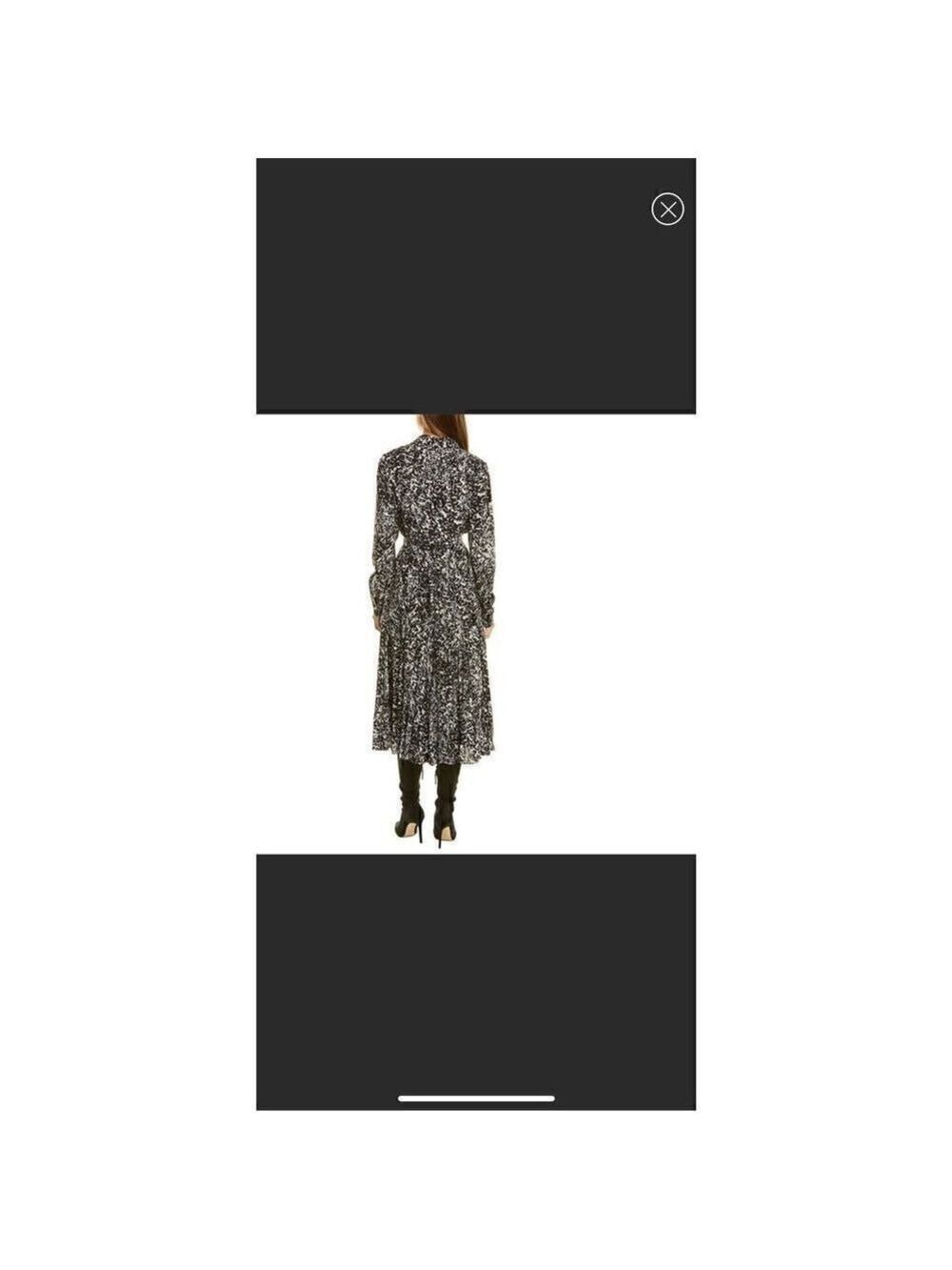 Michael kors collection Black and White Speckled Pony Print Shirtdress Size 4 NW - Picture 10 of 11